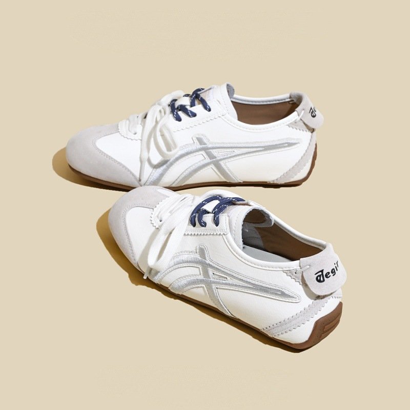 画像8: Women's Fashionable soft sole leather lace-up sneakers shoes　ファッショナブルソフトソールレザーレースアップスニーカーシューズ (8)