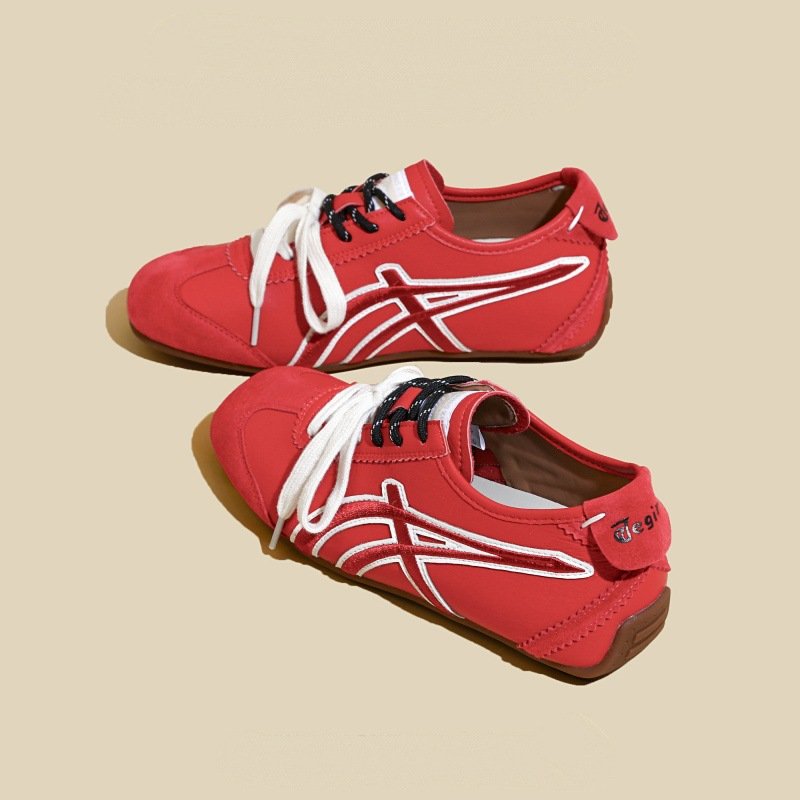 画像5: Women's Fashionable soft sole leather lace-up sneakers shoes　ファッショナブルソフトソールレザーレースアップスニーカーシューズ (5)