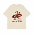 画像2: unisex Let's go surfing dog print  T-shirt   サーフィンドッグプリント 半袖ラウンドネック Tシャツ ユニセックス 男女兼用 (2)