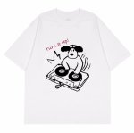画像2: unisex DJ Dog dog print  T-shirt   DJドッグプリント 半袖ラウンドネック Tシャツ ユニセックス 男女兼用 (2)