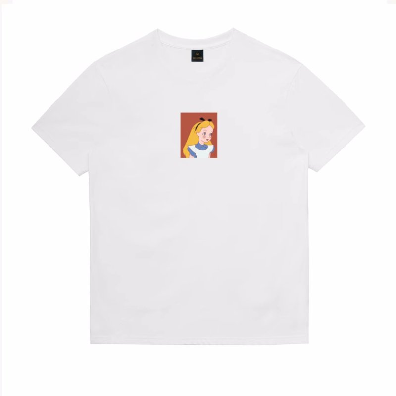 画像2: unisex box alice in wonderland Print T-shirt   ボックス不思議の国のアリスプリント 半袖ラウンドネック Tシャツ ユニセックス 男女兼用 (2)