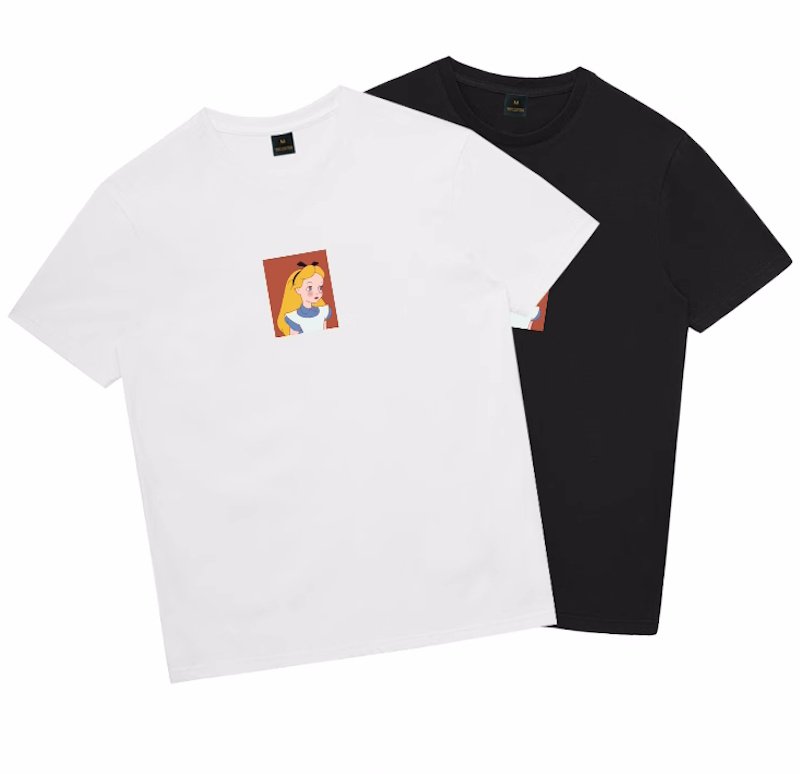 画像4: unisex box alice in wonderland Print T-shirt   ボックス不思議の国のアリスプリント 半袖ラウンドネック Tシャツ ユニセックス 男女兼用 (4)