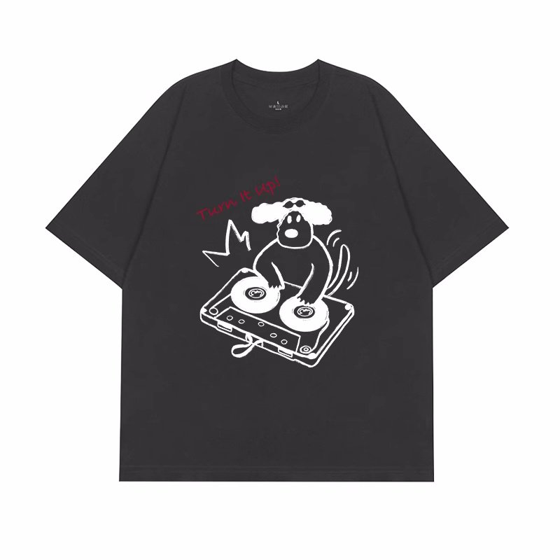 画像6: unisex DJ Dog dog print  T-shirt   DJドッグプリント 半袖ラウンドネック Tシャツ ユニセックス 男女兼用 (6)