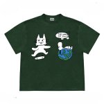 画像7: unisex JUST BE YOU Snoopy & Skateboard Cat Graphic Print  T-shirt   　 JUST BE YOUスヌーピー＆スケボーキャット グラフィックプリント 半袖ラウンドネック Tシャツ ユニセックス 男女兼用 (7)
