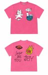 画像4: unisex JUST BE YOU Snoopy & Skateboard Cat Graphic Print  T-shirt   　 JUST BE YOUスヌーピー＆スケボーキャット グラフィックプリント 半袖ラウンドネック Tシャツ ユニセックス 男女兼用 (4)
