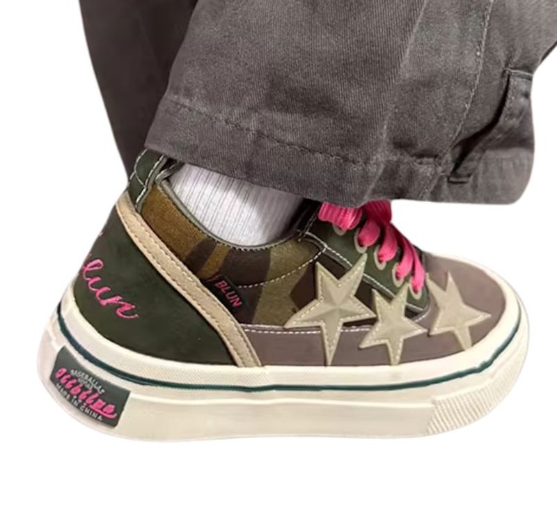 画像7: Canvas Star Camouflage Point lace-up sneakers Shoes　ユニセックス 男女兼用キャンバス スター迷彩ポイントレースアップスニーカー (7)