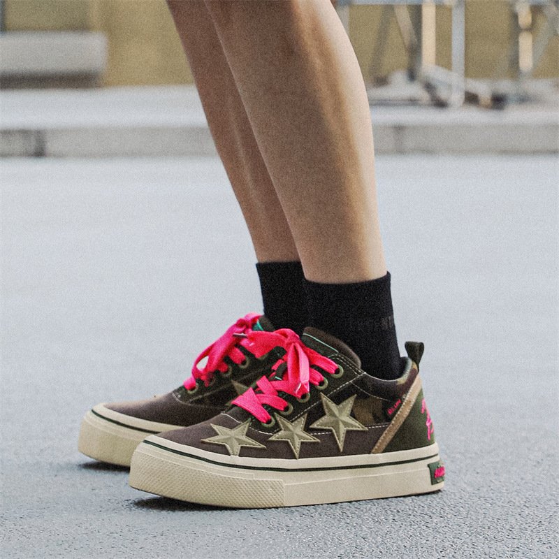 画像6: Canvas Star Camouflage Point lace-up sneakers Shoes　ユニセックス 男女兼用キャンバス スター迷彩ポイントレースアップスニーカー (6)
