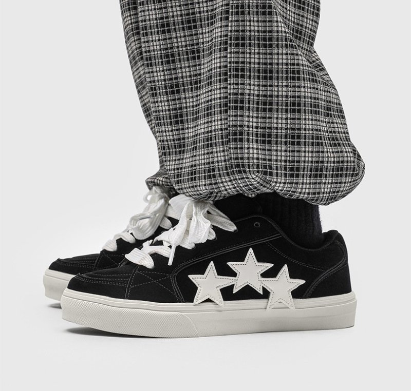 画像11: Star and Bicolor Leather lace-up sneakers Shoes　ユニセックス 男女兼用スター星＆バイカラーレザーレースアップスニーカー (11)