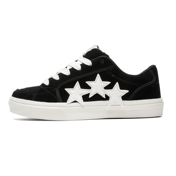画像1: Star and Bicolor Leather lace-up sneakers Shoes　ユニセックス 男女兼用スター星＆バイカラーレザーレースアップスニーカー (1)