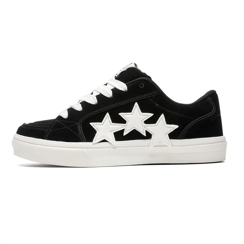 画像1: Star and Bicolor Leather lace-up sneakers Shoes　ユニセックス 男女兼用スター星＆バイカラーレザーレースアップスニーカー (1)