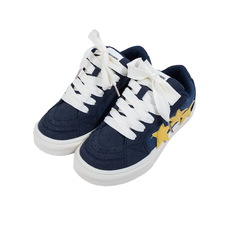 画像5: Star and Bicolor Leather lace-up sneakers Shoes　ユニセックス 男女兼用スター星＆バイカラーレザーレースアップスニーカー (5)