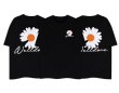 画像1: unisex Broken Daisy Flower Print T-shirt   ブロークンデイジーフラワープリント 半袖ラウンドネック Tシャツ ユニセックス 男女兼用 (1)
