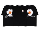 画像1: unisex Broken Daisy Flower Print T-shirt   ブロークンデイジーフラワープリント 半袖ラウンドネック Tシャツ ユニセックス 男女兼用 (1)