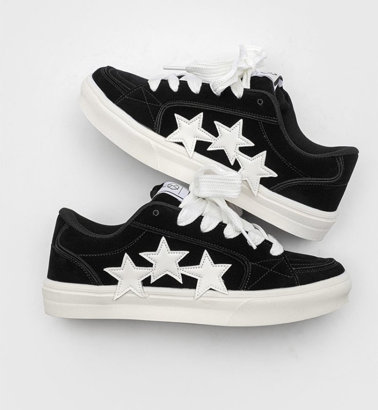 画像4: Star and Bicolor Leather lace-up sneakers Shoes　ユニセックス 男女兼用スター星＆バイカラーレザーレースアップスニーカー (4)
