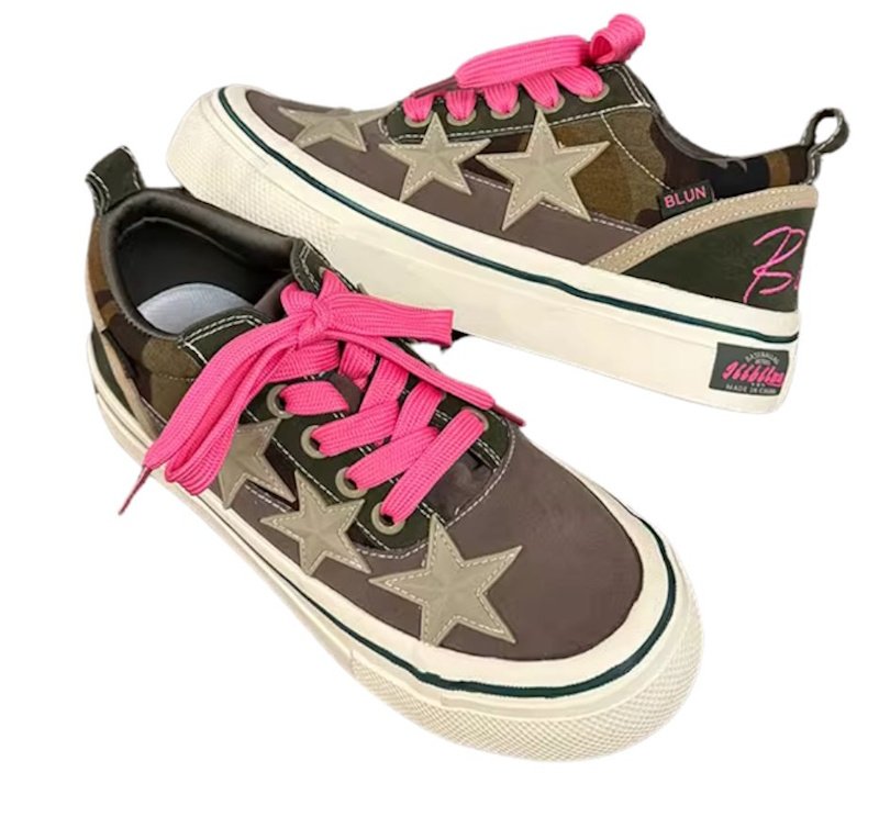 画像3: Canvas Star Camouflage Point lace-up sneakers Shoes　ユニセックス 男女兼用キャンバス スター迷彩ポイントレースアップスニーカー (3)