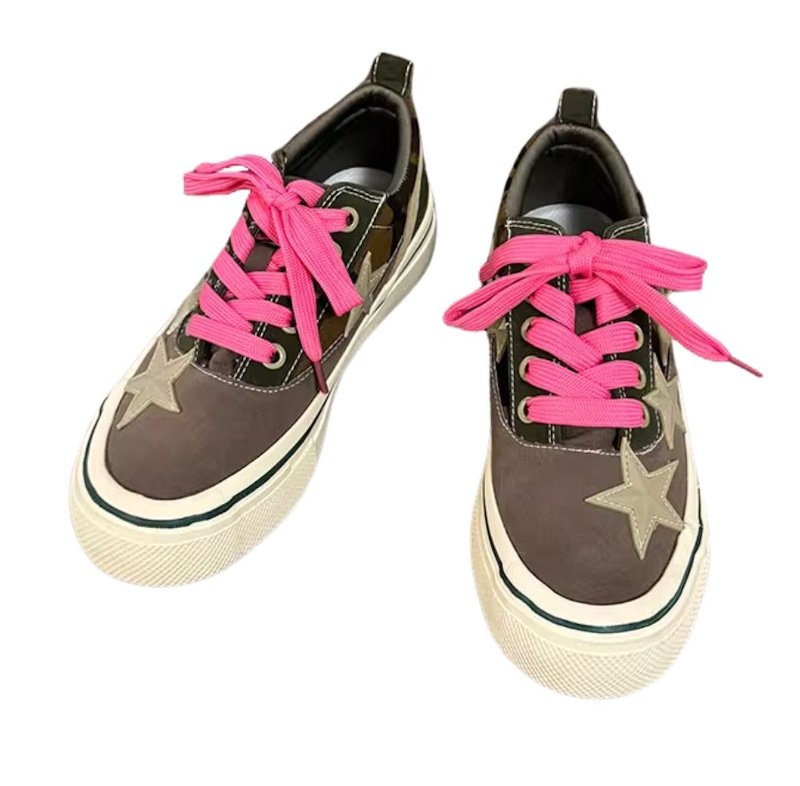 画像2: Canvas Star Camouflage Point lace-up sneakers Shoes　ユニセックス 男女兼用キャンバス スター迷彩ポイントレースアップスニーカー (2)