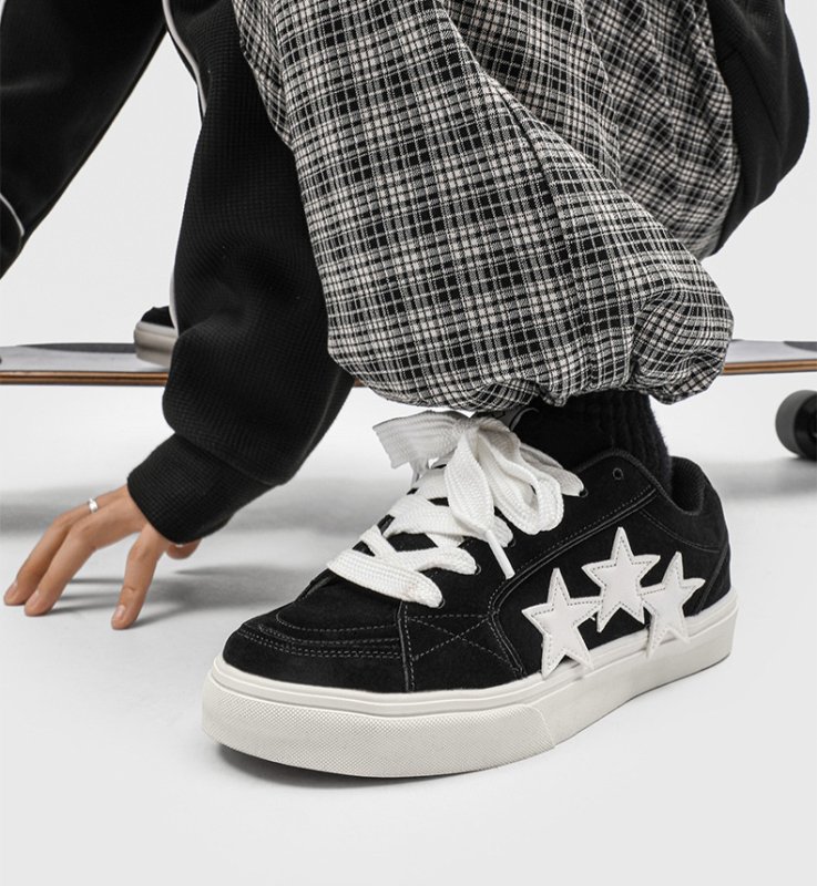 画像8: Star and Bicolor Leather lace-up sneakers Shoes　ユニセックス 男女兼用スター星＆バイカラーレザーレースアップスニーカー (8)