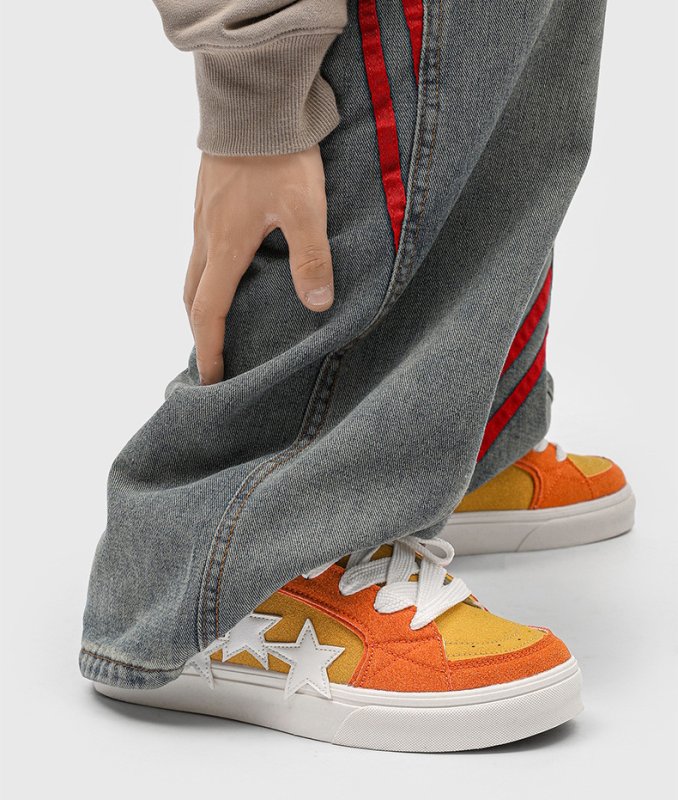 画像9: Star and Bicolor Leather lace-up sneakers Shoes　ユニセックス 男女兼用スター星＆バイカラーレザーレースアップスニーカー (9)