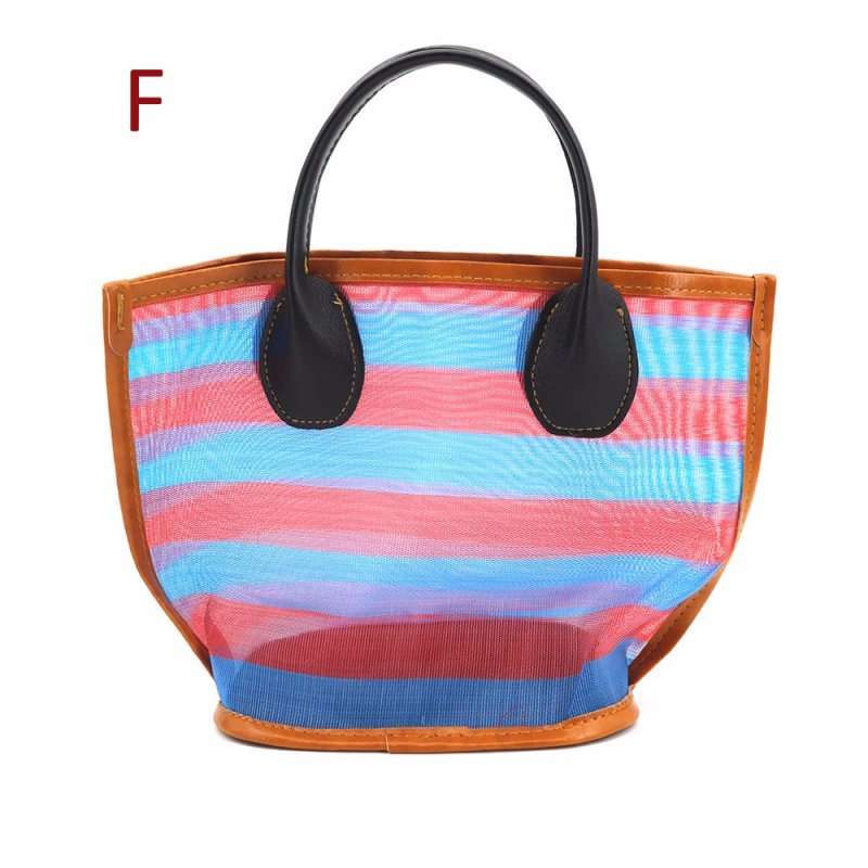 画像5: Border woven fishing net tote bag 　ボーダー ネット網トートエコショッピングバッグ (5)