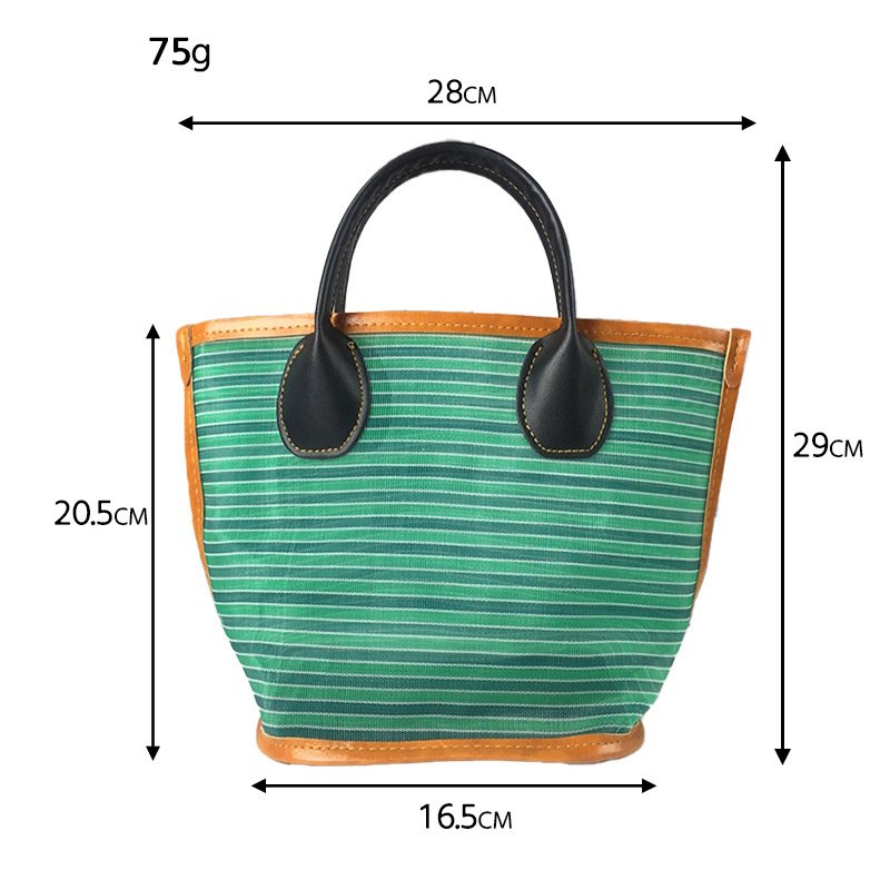 画像8: Border woven fishing net tote bag 　ボーダー ネット網トートエコショッピングバッグ (8)