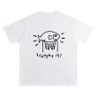 画像1: unisex i caught it cat Print T-shirt   i caught it キャット猫プリント 半袖ラウンドネック Tシャツ ユニセックス 男女兼用 (1)
