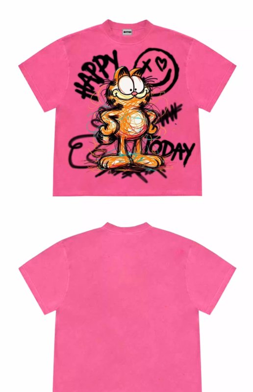 画像6: unisex Garfield Graphics print vintage styleT-shirt   　  ガーフィールドグラフィックプリント  半袖ラウンドネック Tシャツ ユニセックス 男女兼用 　  (6)
