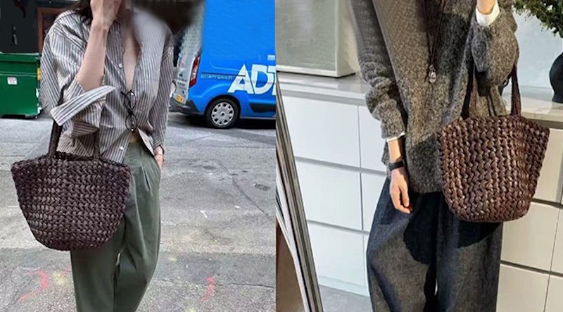 画像9: Ester simple straw basket bag tote shoulder bag 　 シンプルストローかご籠トートショルダーバッグバスケットバッグ (9)