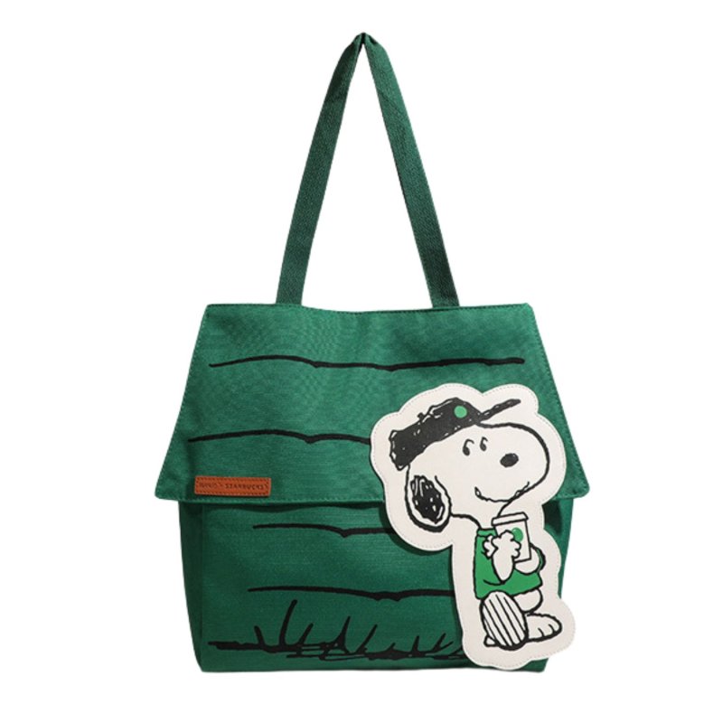 画像2: Snoopy Eco Tote shopping bag スヌーピー エコバッグ トートバッグ ショッピングバッグ 2種 (2)