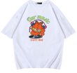 画像1: unisex  DJ Garfield Print   T-shirt  DJガーフィールドプリント 半袖ラウンドネック Tシャツ ユニセックス 男女兼用 (1)