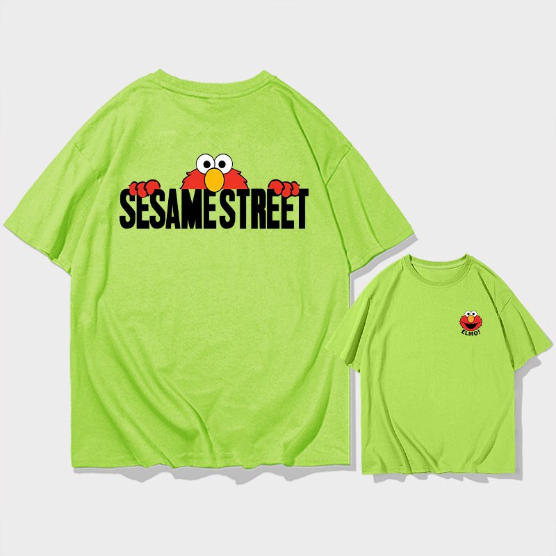 画像11: unisex Sesame Street & Logo  Print   T-shirt   セサミストリート＆ロゴプリント 半袖ラウンドネック Tシャツ ユニセックス 男女兼用 (11)