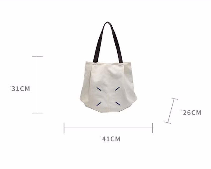 画像4: Point Canvas Tote Shoulder Shopping Eco Bag　　ポイントキャンバスハンドルレザートートショルダーショッピングエコバッグ (4)