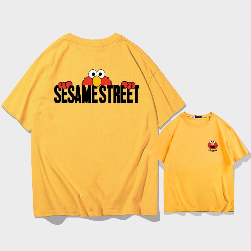画像5: unisex Sesame Street & Logo  Print   T-shirt   セサミストリート＆ロゴプリント 半袖ラウンドネック Tシャツ ユニセックス 男女兼用 (5)