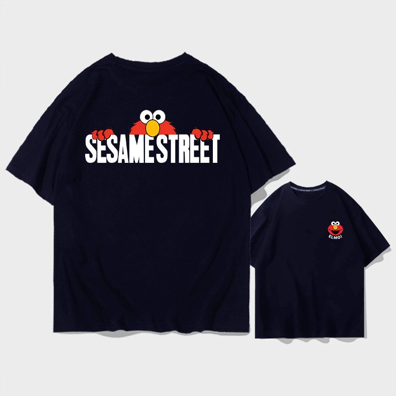 画像6: unisex Sesame Street & Logo  Print   T-shirt   セサミストリート＆ロゴプリント 半袖ラウンドネック Tシャツ ユニセックス 男女兼用 (6)