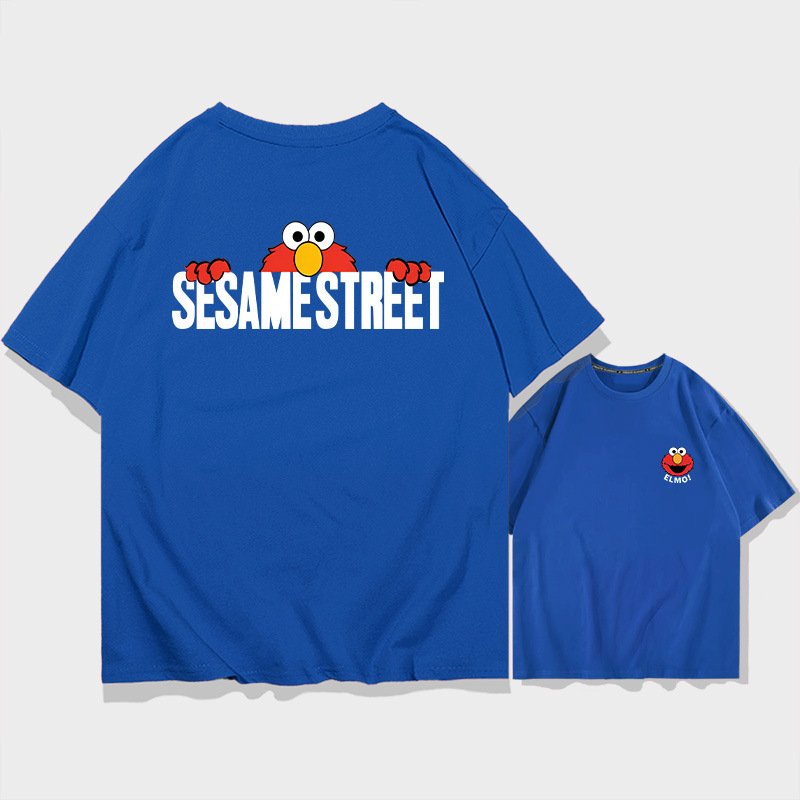 画像3: unisex Sesame Street & Logo  Print   T-shirt   セサミストリート＆ロゴプリント 半袖ラウンドネック Tシャツ ユニセックス 男女兼用 (3)