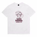 画像1: Nostalgic Girl Neon BUBBLE BUBBLE GUM Print  T-shirt   ノスタルジックガールNeon BUBBLEネオンバブル バブルガムプリント 半袖ラウンドネック Tシャツ ユニセックス 男女兼用 (1)