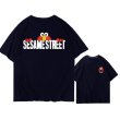 画像1: unisex Sesame Street & Logo  Print   T-shirt   セサミストリート＆ロゴプリント 半袖ラウンドネック Tシャツ ユニセックス 男女兼用 (1)