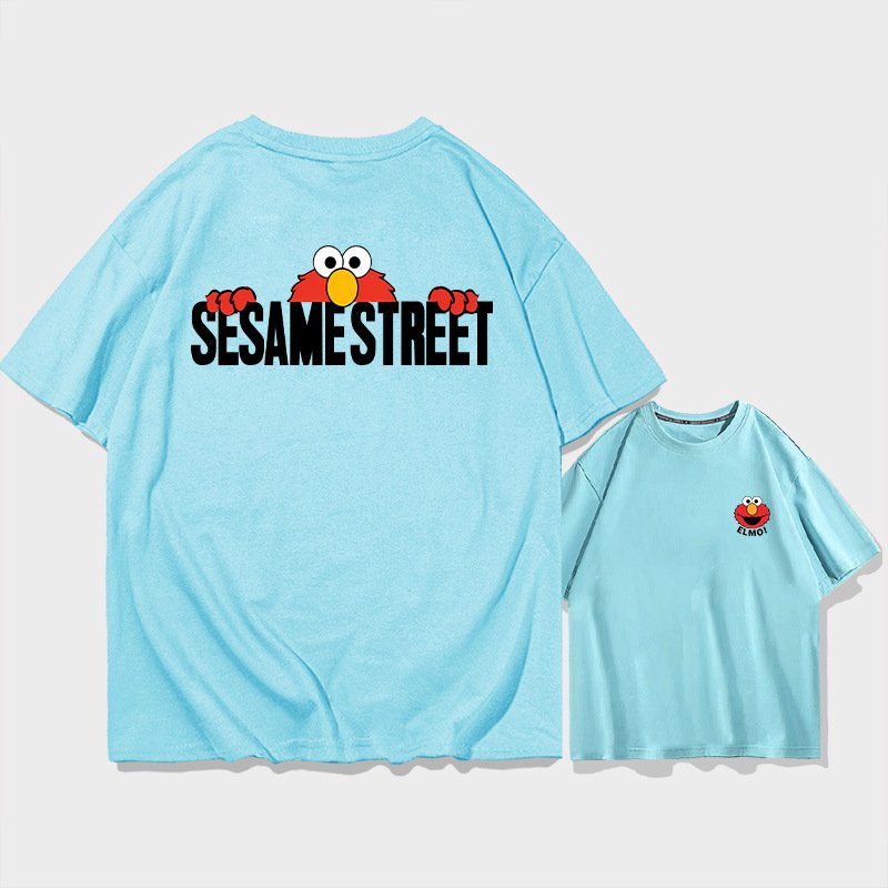 画像9: unisex Sesame Street & Logo  Print   T-shirt   セサミストリート＆ロゴプリント 半袖ラウンドネック Tシャツ ユニセックス 男女兼用 (9)
