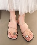 画像9: Metallic toe wide strap French sandals Slippers 　メタリックトゥ ワイドストラップフレンチサンダルスリッパ (9)