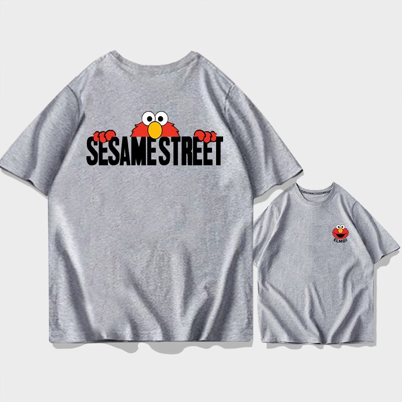 画像4: unisex Sesame Street & Logo  Print   T-shirt   セサミストリート＆ロゴプリント 半袖ラウンドネック Tシャツ ユニセックス 男女兼用 (4)