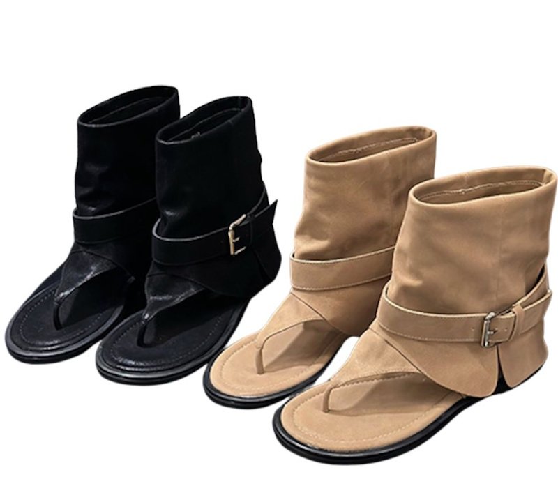 画像7: French thong leather short boot sandals　ソフトレザーフレンチトングレザーショートブーツサンダル (7)