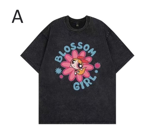 画像2: unisex Powerful Girls Comic print  T-shirt   　パワフルガールズコミック プリント 半袖ラウンドネック Tシャツ ユニセックス 男女兼用 (2)