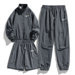 画像1: 25 Unisex ‎Not Rainbow Swoosh logo Nylon Set up Matching Set Jacket + Pant Short Pants ユニセックス 男女兼用 ノット レインボー スウォッシュロゴ マッチングセット ナイロン ジャージ セットアップ ウィンドブレーカー ショートパンツ 上下 (1)
