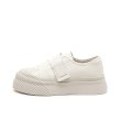 画像2: Women's Thick-soled Velcro leather sneakers all-match board shoes 　プラットフォーム厚底ベルクロレザースニーカーオールマッチボードシューズ　 (2)
