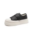 画像1: Women's Thick-soled Velcro leather sneakers all-match board shoes 　プラットフォーム厚底ベルクロレザースニーカーオールマッチボードシューズ　 (1)