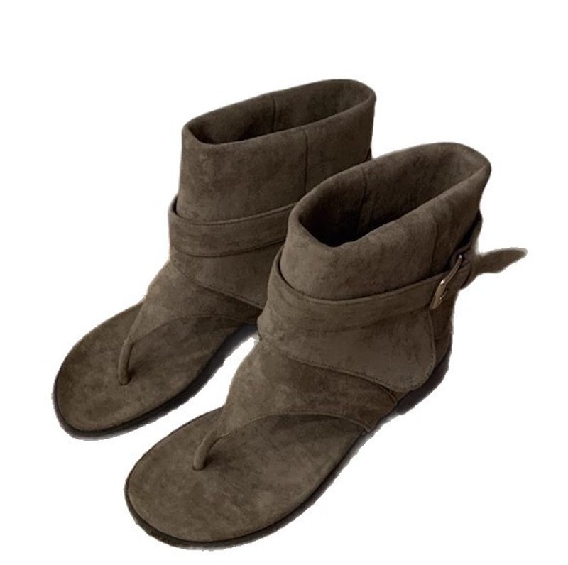 画像2: French thong leather short boot sandals　ソフトレザーフレンチトングレザーショートブーツサンダル (2)