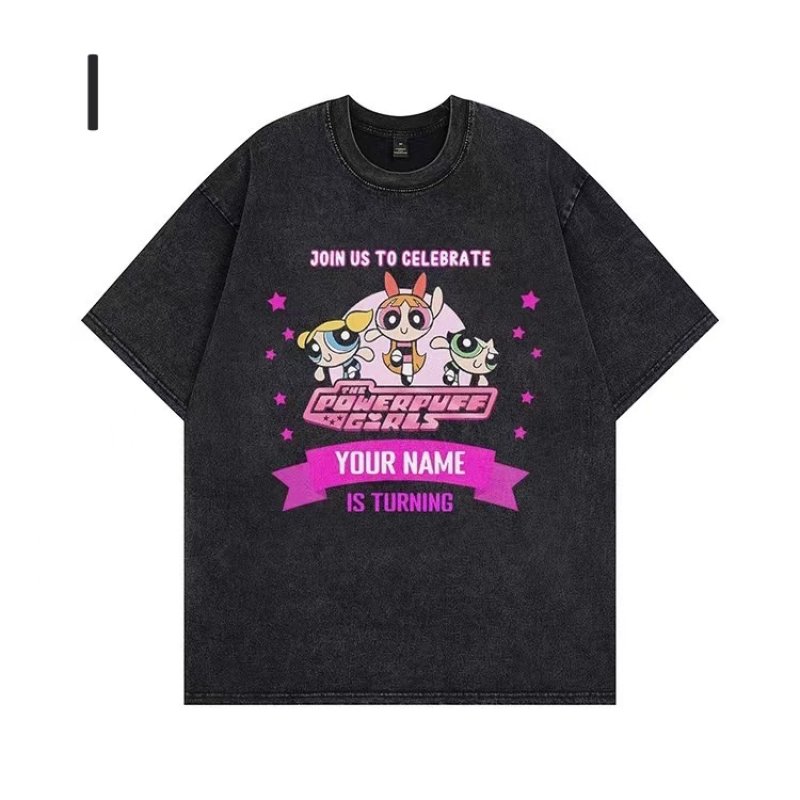 画像10: unisex Powerful Girls Comic print  T-shirt   　パワフルガールズコミック プリント 半袖ラウンドネック Tシャツ ユニセックス 男女兼用 (10)
