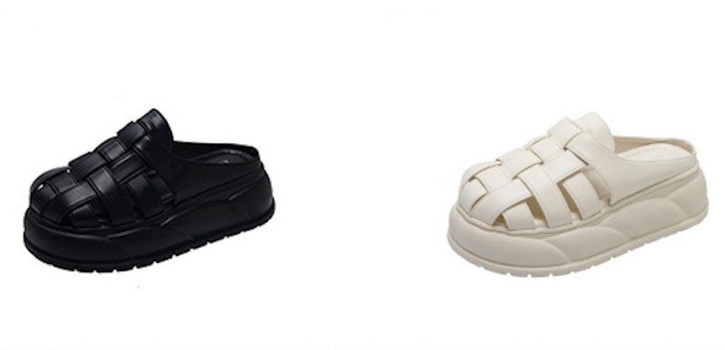 画像4: Soft leather woven platform sandals and slippers　ソフトレザー編みプラットフォーム厚底サンダルスリッパ (4)