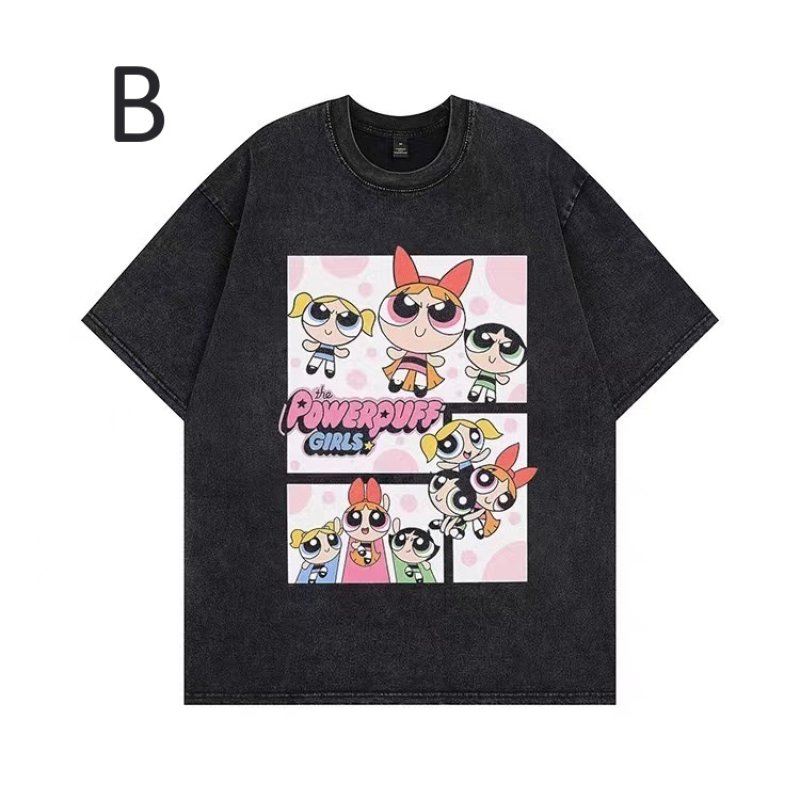 画像3: unisex Powerful Girls Comic print  T-shirt   　パワフルガールズコミック プリント 半袖ラウンドネック Tシャツ ユニセックス 男女兼用 (3)