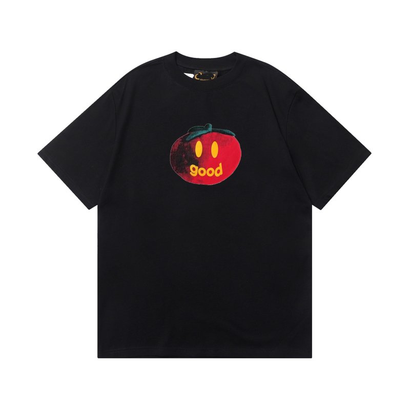 画像2: unisex Smiley Face Tomato print  T-shirt   　スマイリーフェイストマト プリント 半袖ラウンドネック Tシャツ ユニセックス 男女兼用 (2)