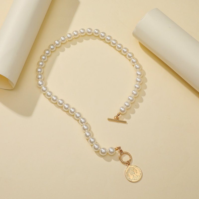 画像7: Pearl and coin toggle pendant necklace 　パール＆コイントグルペンダント ネックレス (7)